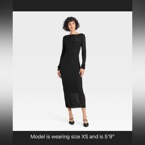 Elegant Black Long Sleeve Dress